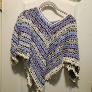 Poncho style wrap shawl